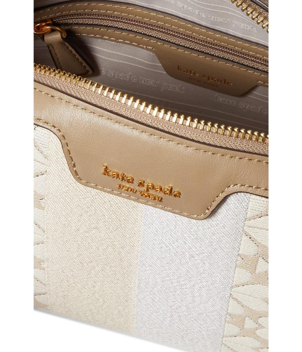 Spade Flower Jacquard Stripe Addy Medium Dome Crossbody