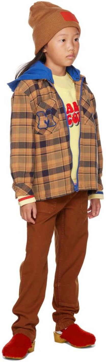 Kids Brown Check Hoodie