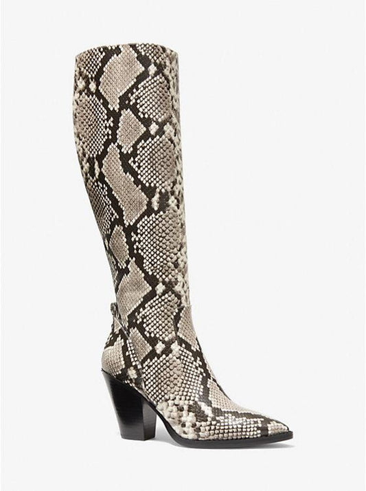 Dover Python Embossed Faux Leather Knee Boot