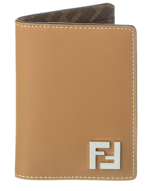 FENDI FF Squared Leather Card Holder
