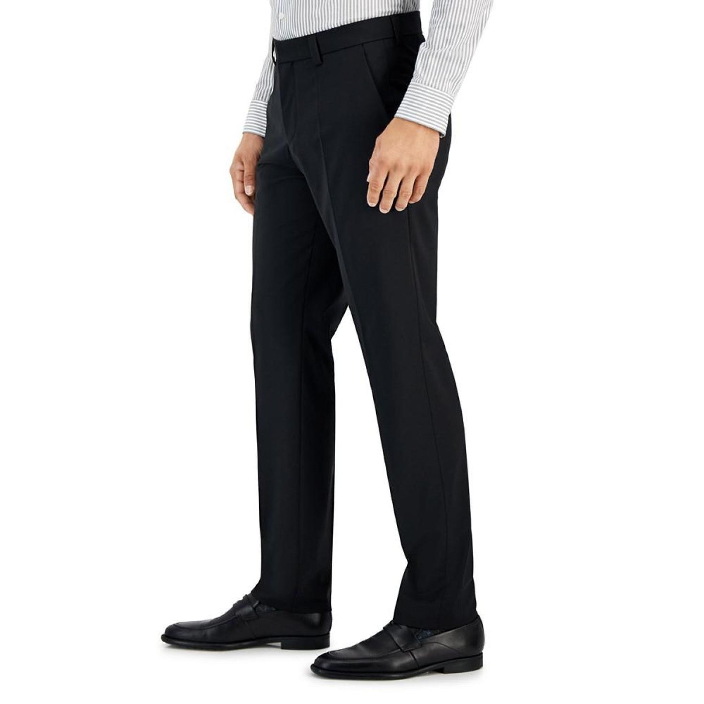 Men's Modern-Fit Solid Wool Blend Suit Trousers