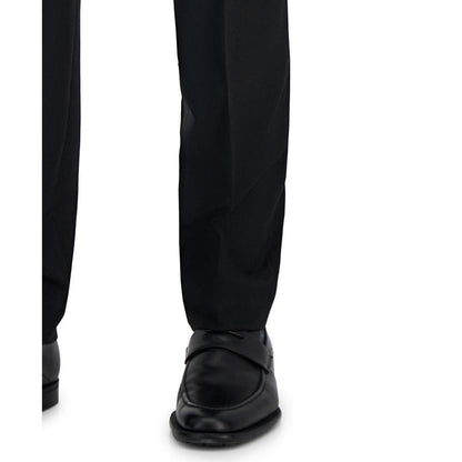 Men's Modern-Fit Solid Wool Blend Suit Trousers
