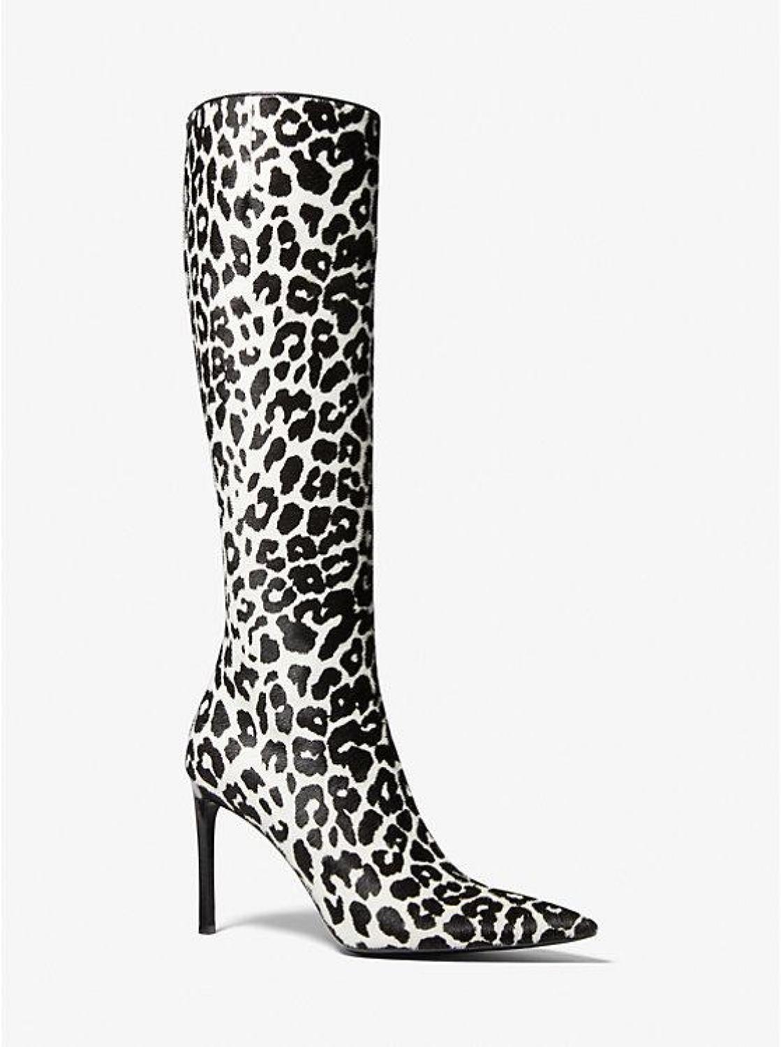 Tatjana Leopard Print Calf Hair Boots