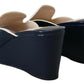Prada Royal Wedges Sandals Slip On Leather Women's Shoes
