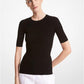 Ribbed Stretch Viscose T-Shirt