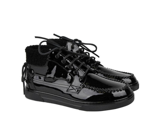 Saint Laurent Men's Patent Leather Hi Top Sneakers