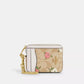Coach Outlet Zip Card Case In Signature Canvas With Floral Print