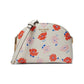 Morgan Dotty Floral Emboss Saffiano Leather Double Zip Dome Crossbody