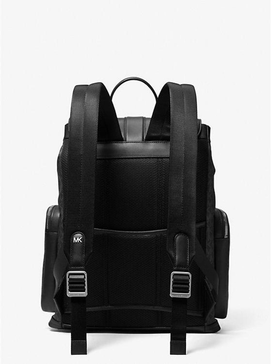 cargo leather backpack Hudson Signature Logo and Leather Cargo Backpack