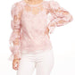 Lace Floral Blouse In Pink