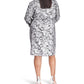 Plus Size Foil Paisley Long Sleeve Flounce Dress