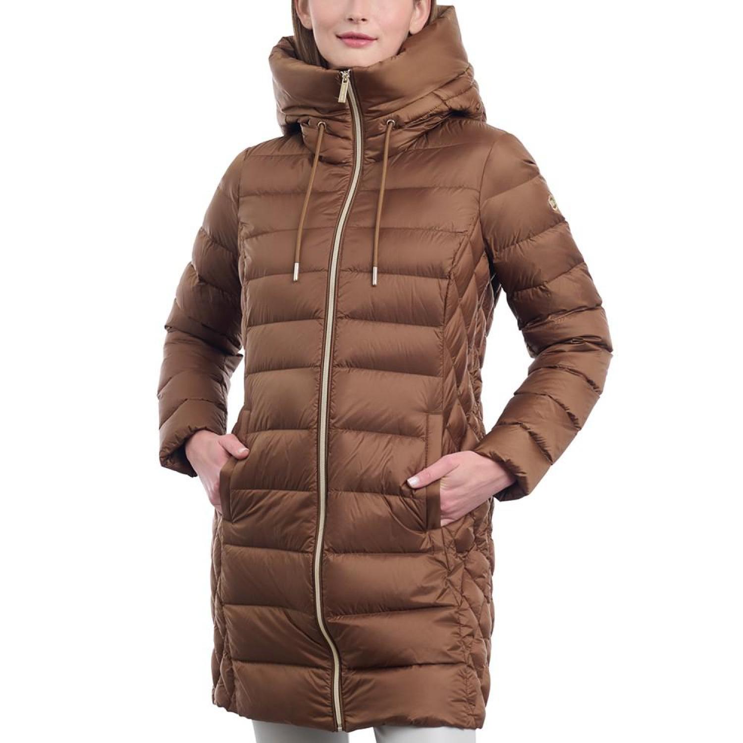 Petite hooded deals puffer coat