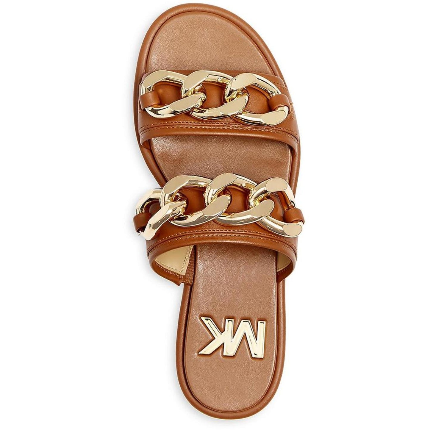 Scarlett Double Band Womens Leather Chains Slide Sandals