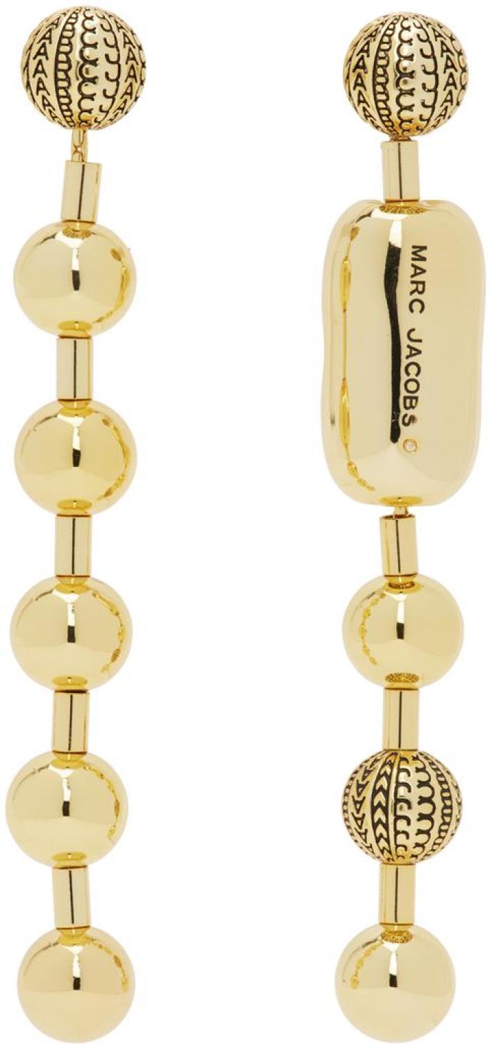 Gold 'The Monogram Ball Chain' Earrings