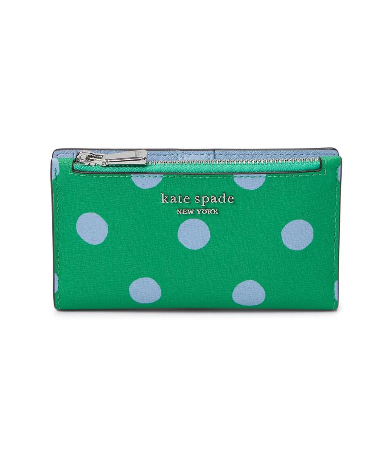 Morgan Sunshine Dot Printed Pvc Small Slim Bifold Wallet