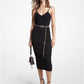 Ribbed Stretch Viscose Belted Bustier Dress