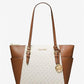 Charlotte Large Logo and Leather Top-Zip Tote Bag