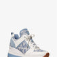Georgie Leather and Logo Jacquard Trainer