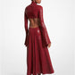Hand-Embroidered Sequin Stretch Jersey Keyhole Dress