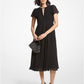 Pleated Georgette Midi Dress