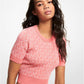 Stretch Logo Jacquard Short-Sleeve Sweater