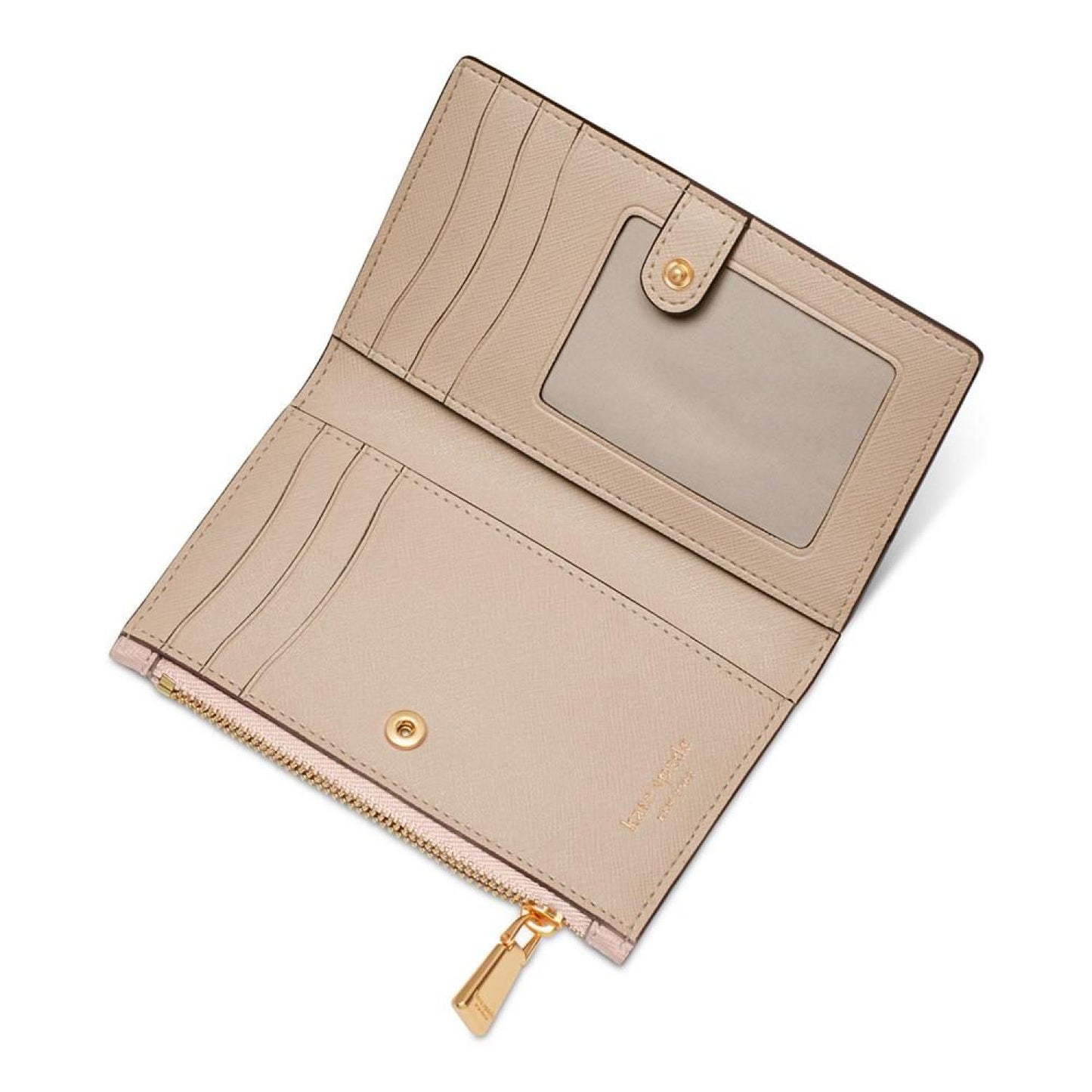 Morgan Colorblocked Saffiano Leather Small Slim Bifold Wallet