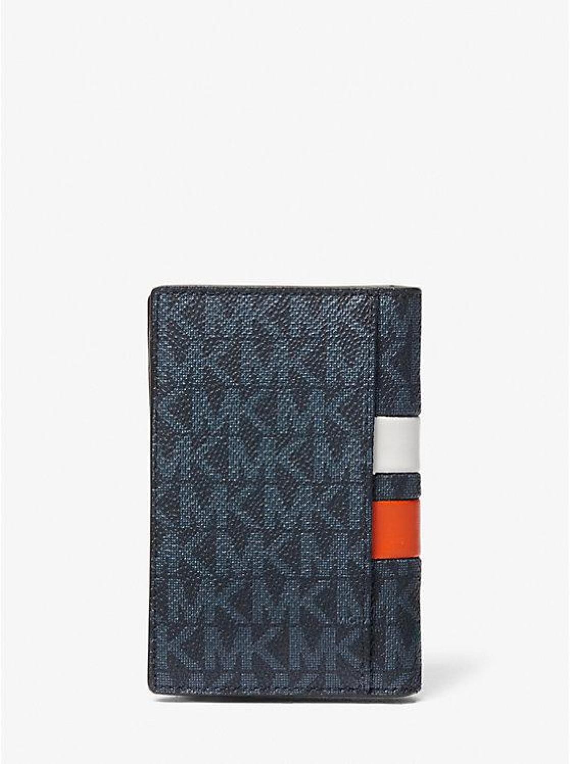 Signature Logo Stripe Bi-Fold Card Case