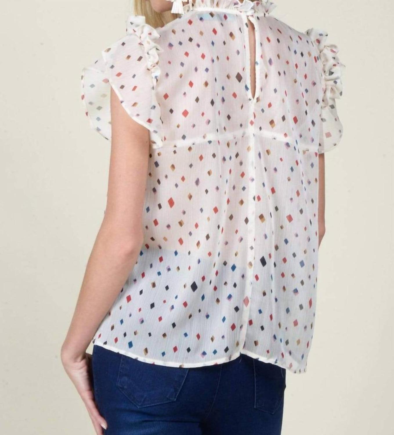Heidi Chiffon Top In Funfetti Print