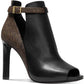 Womens Leather Cut-Out Booties