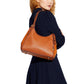 Lori Mixed Leather and Suede Shoulder Bag
