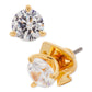 3-Prong Crystal Stud Earrings