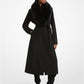 Faux Fur Trim Wool Blend Coat
