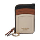 Knott Color-Blocked Pebbled Leather Zip Card Holder