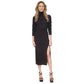 Women's Turtleneck Slit Midi Sweater Dress, Regular & Petite