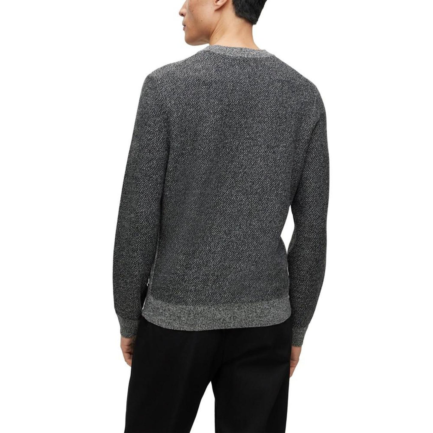 Men's Herringbone Structure Regular-Fit Sweater