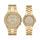 Men's and Women's Lennox Gold-Tone Stainless Steel Bracelet Watch Set, 2 Pieces