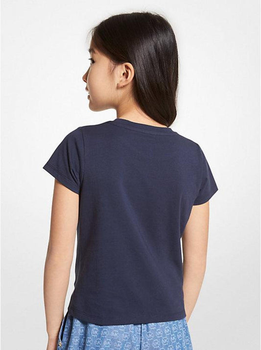 Sequined Logo Cotton T-Shirt