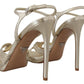Prada  Leather Women'ss Ankle Strap Heels Stiletto Women's Sandal