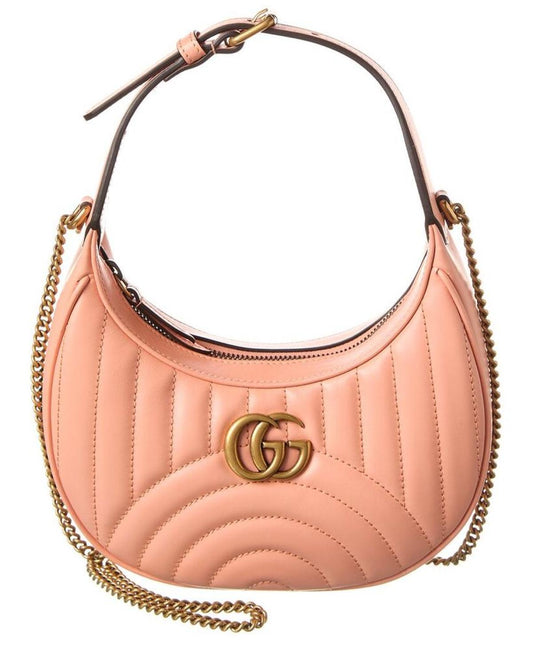 Gucci GG Marmont Half Moon Shaped Mini Leather Crossbody