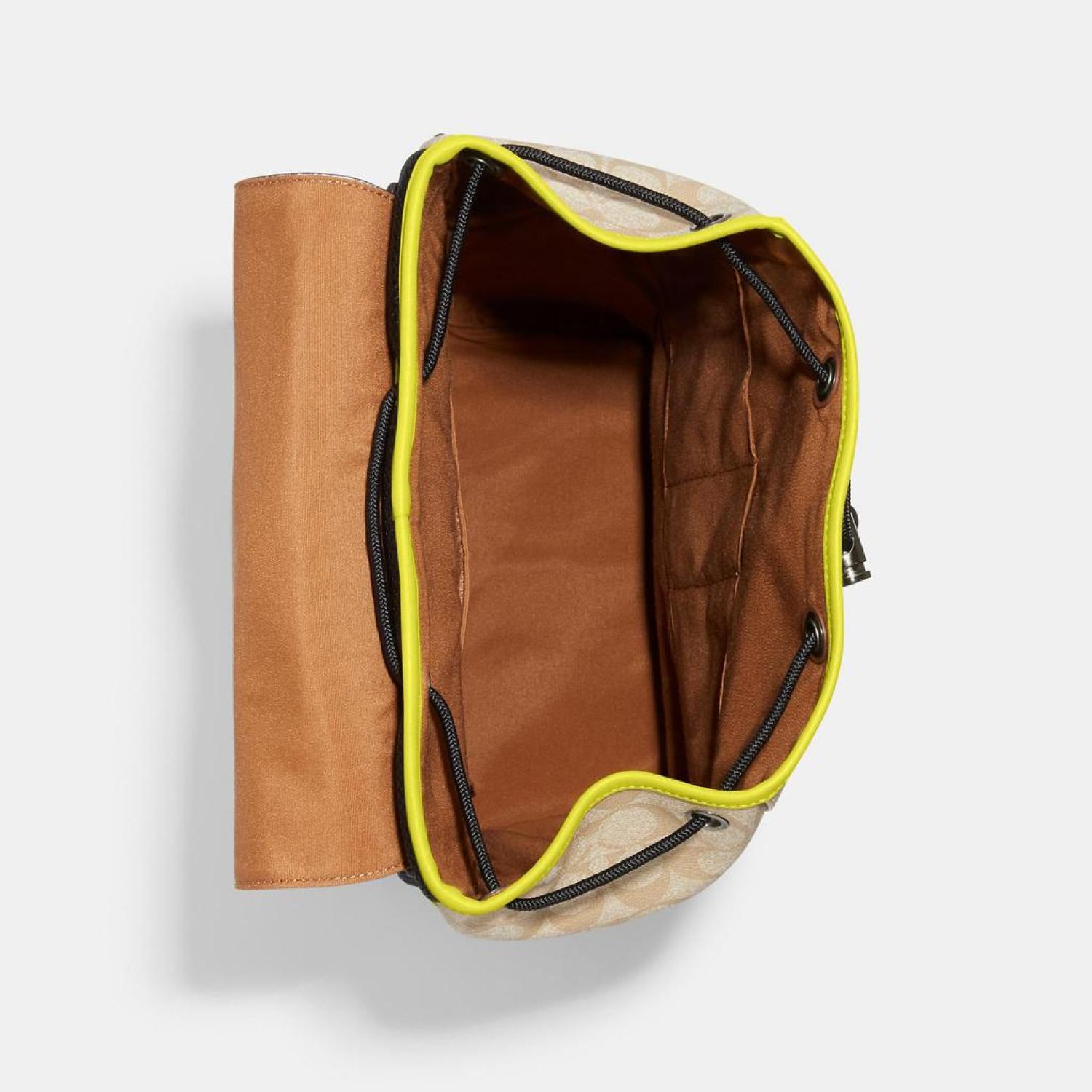 coach factory outlet backpack Coach Black Track Backpack In Signature Canvas