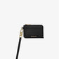 Small Crocodile Embossed Leather Zip Card Case