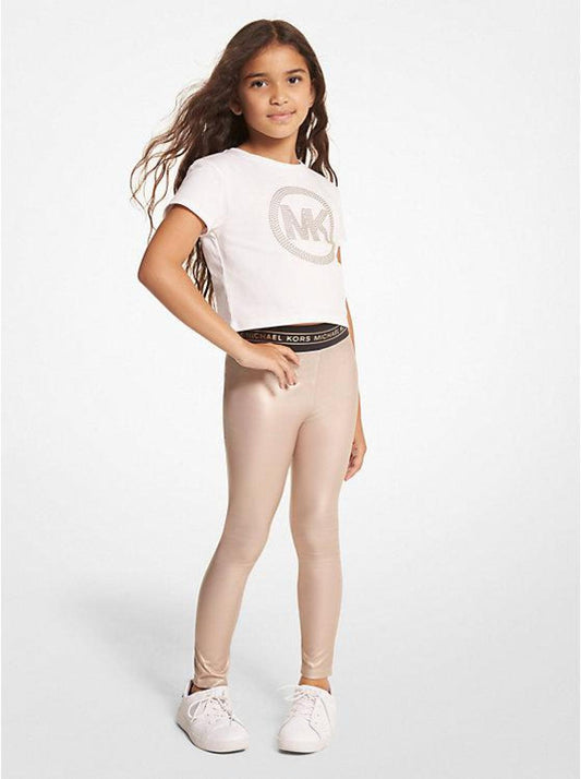 Logo Tape Lamé Leggings