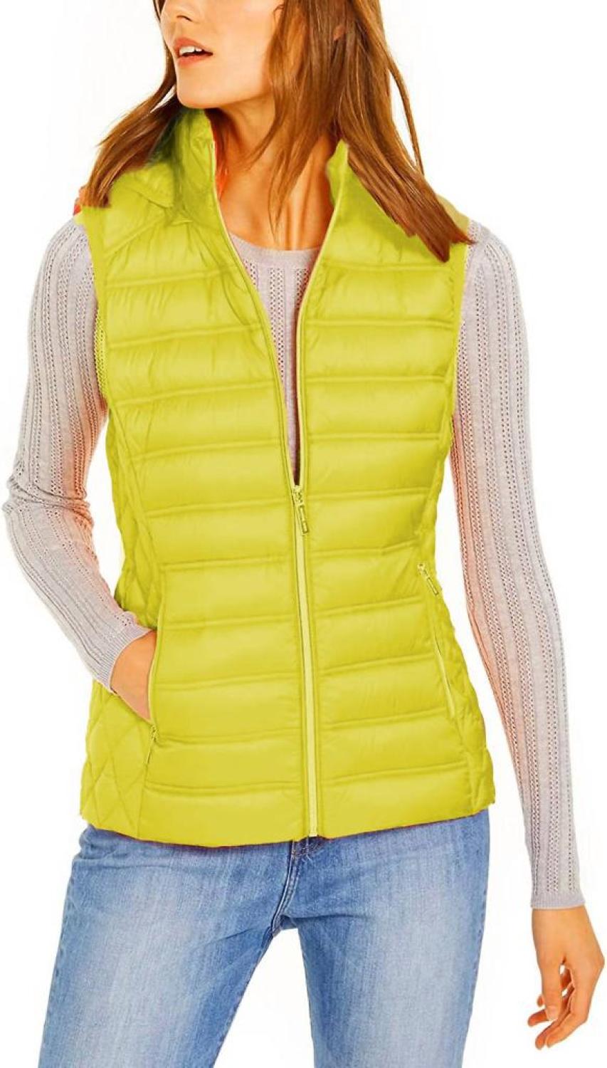 Outerwear Down Puffer Vest Limeade In Bright Yellow