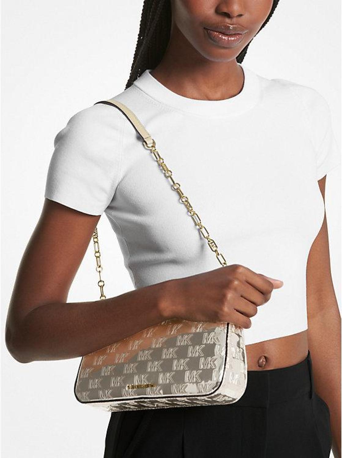 Empire Medium Patent Chain-Link Pochette