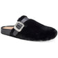 Cici Womens Faux Fur Buckle Slide Slippers