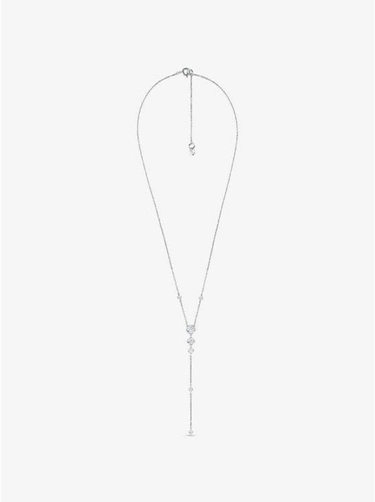 Sterling Silver Pavé Lariat Necklace