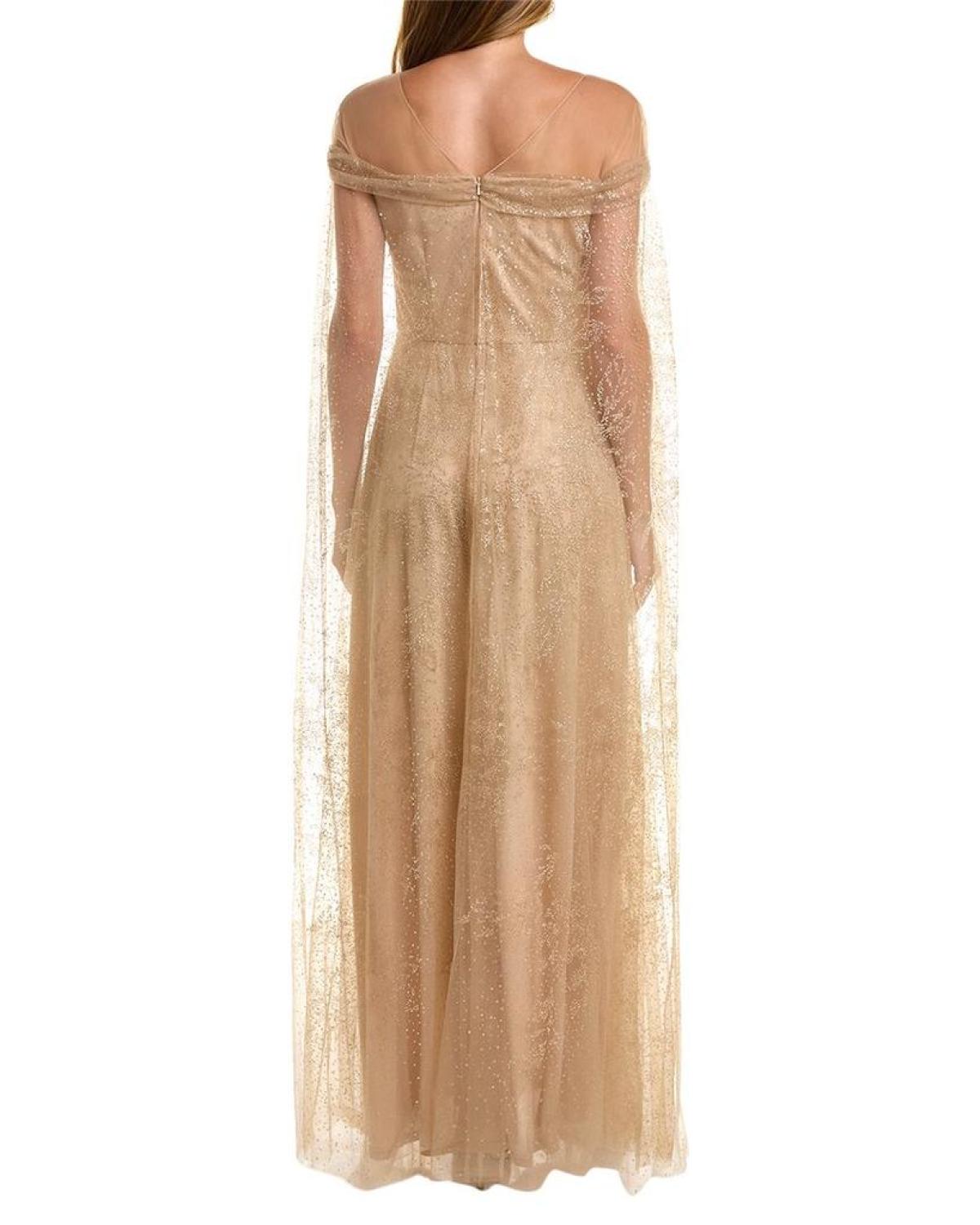 Marchesa Notte Glitter Cape Gown Marchesa Notte Glitter Cape Gown