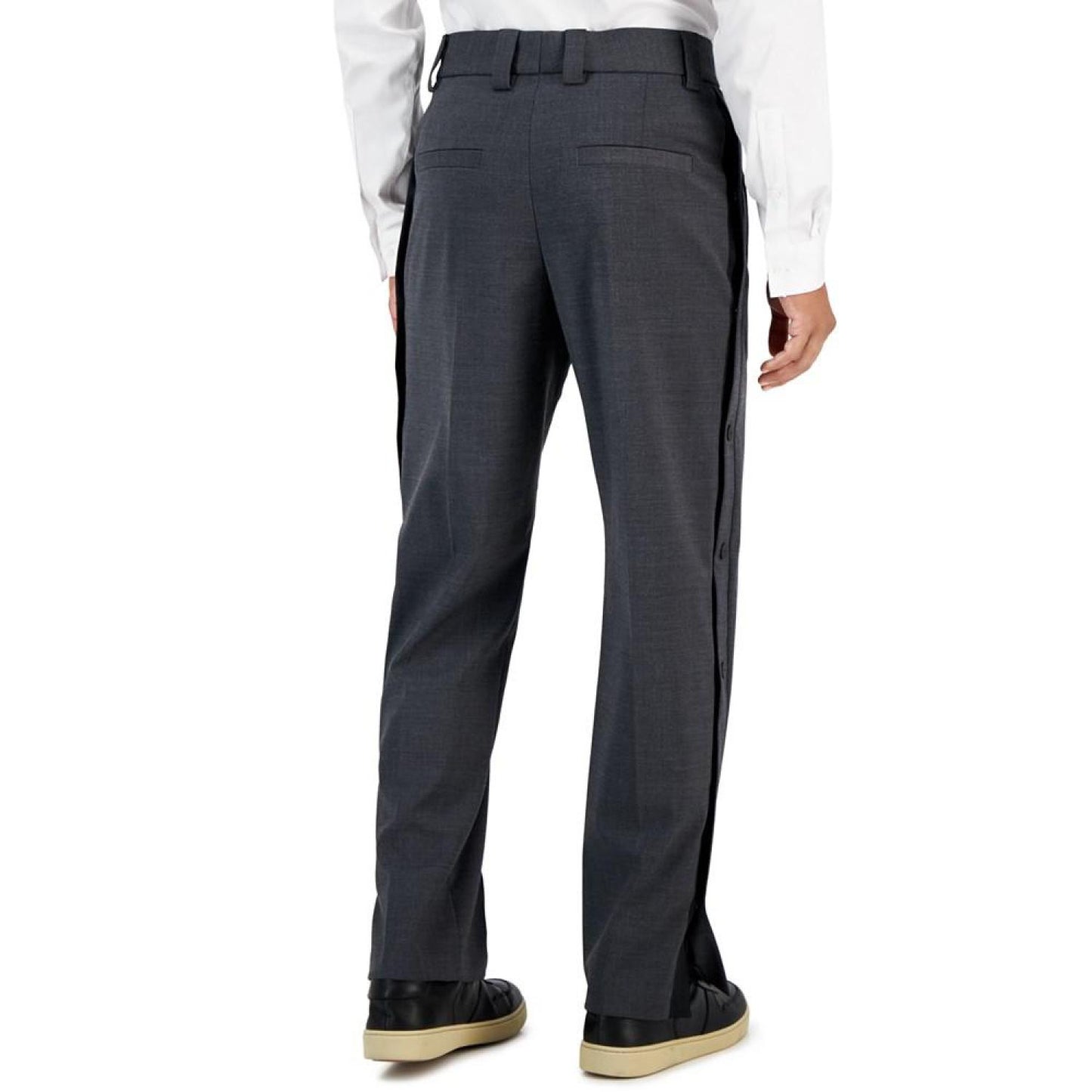 Men's Slim-Fit Dark Grey Suit Trousers