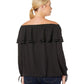 Plus Size Ruffle Peasant Top
