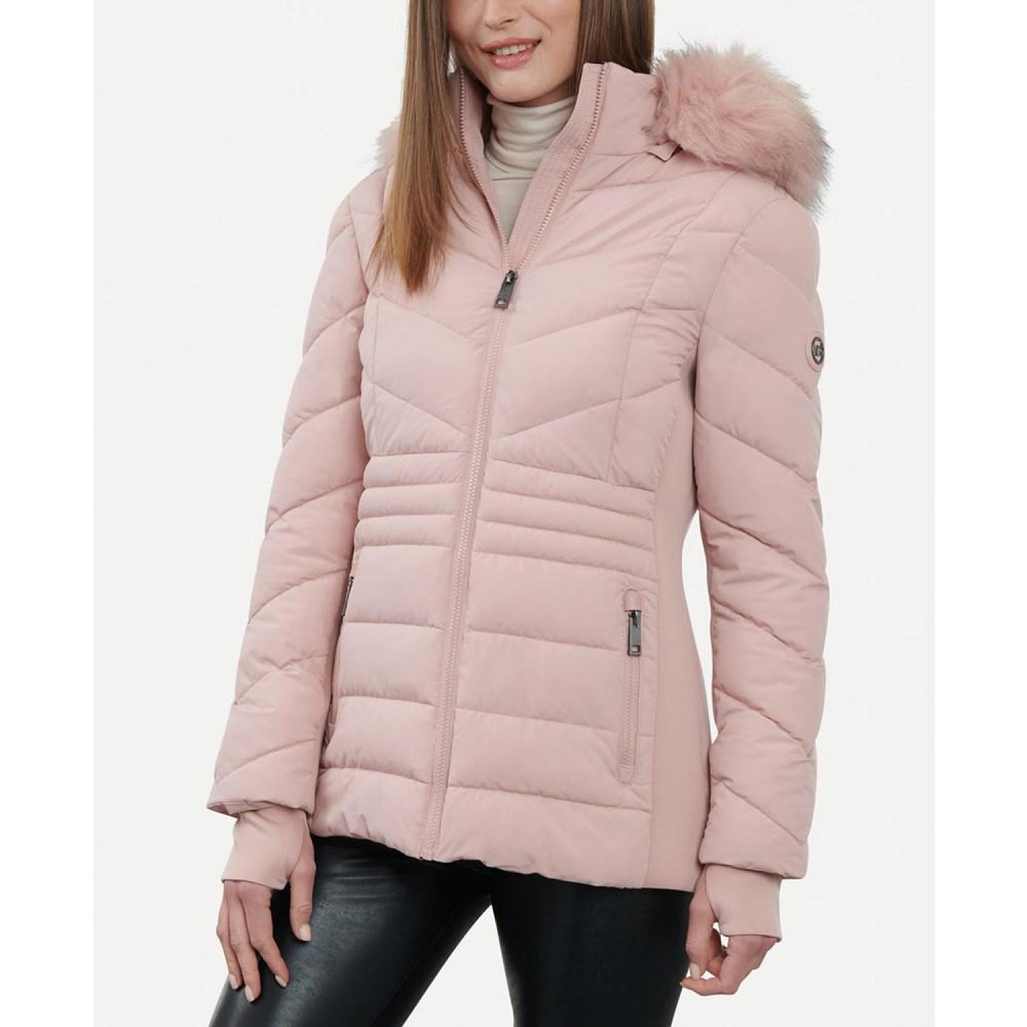 Women's Faux-Fur-Trim Hooded Puffer Coat, Created for Macy's